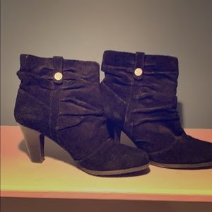3” BCBG suede ankle booties